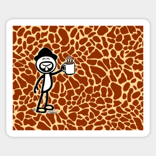 GG Coffee Guy Stick Figure Giraffe Print Sticker